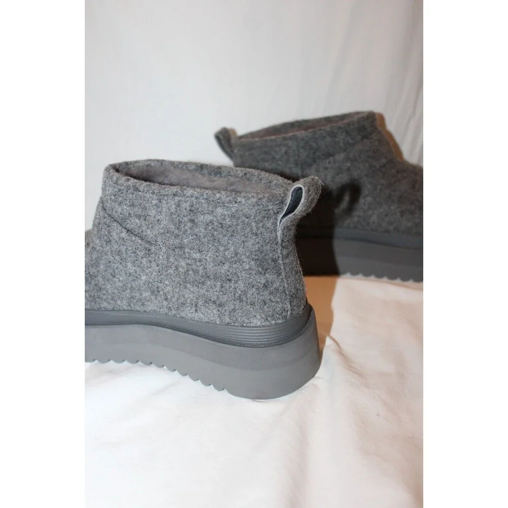 Tory Burch Women's Mellow Shearling Platform Boots NEW Gray 7.5 $425